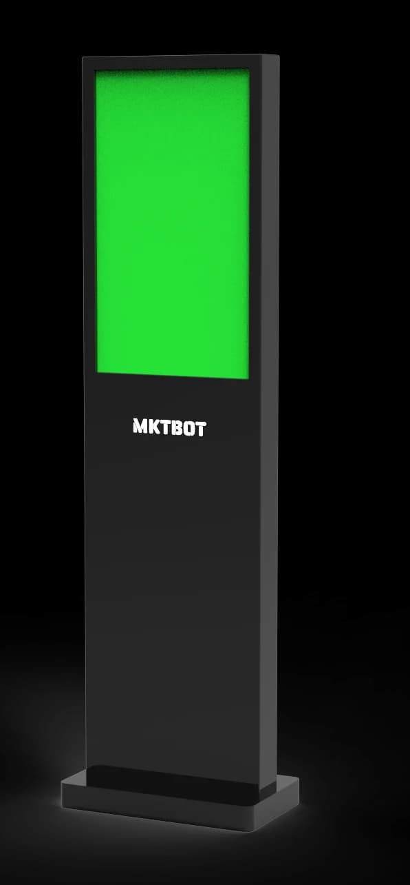 Mockup de tótem interactivo MKTBot